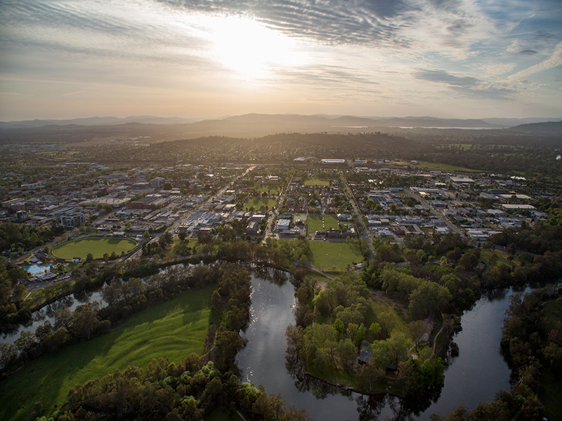 Albury aerial view of Albury