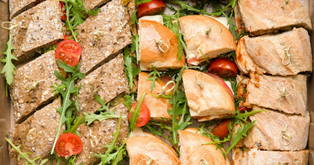 A platter of sandwiches