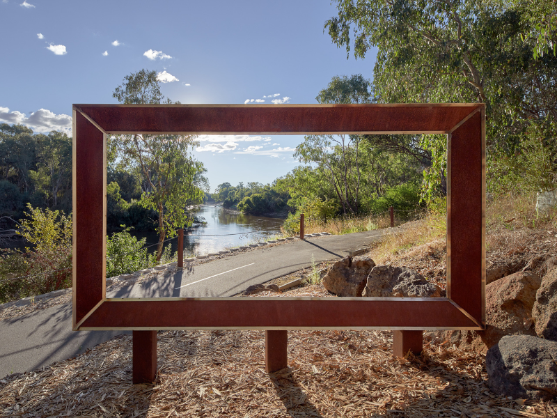 Yindyamarra Sculpture Trail 2022. Artwork- The Bigger Picture. Artist- Katrina Weston. Photographer- Jeremy Weihrauch. 5749